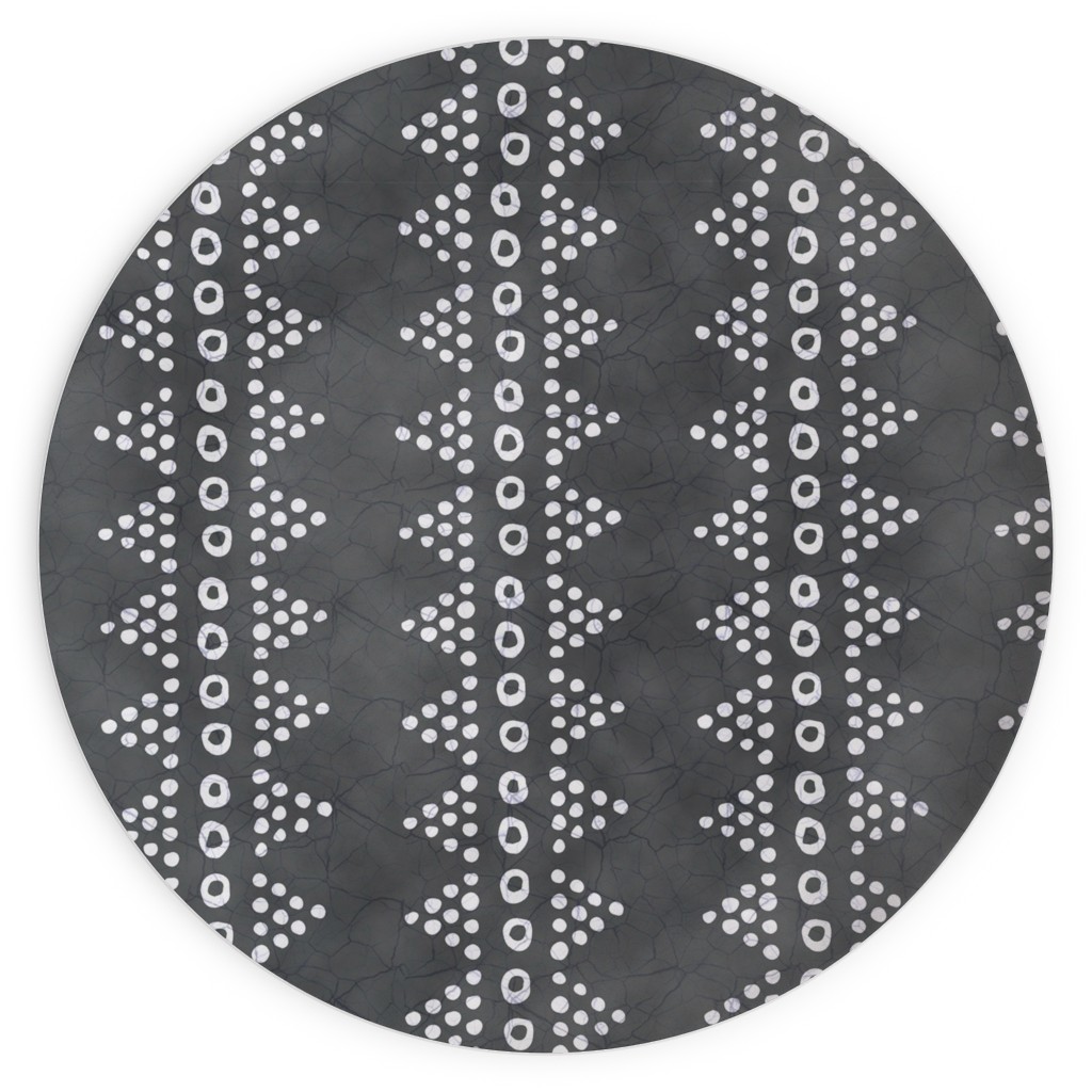 Batik Triangle Stripe - Earth Smoke Plates, 10x10, Gray, Gray