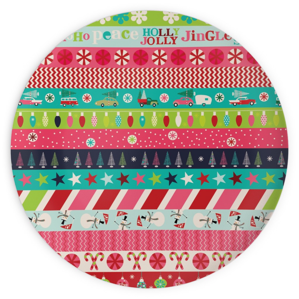 Washi Christmas Plates, 10x10, Multicolor