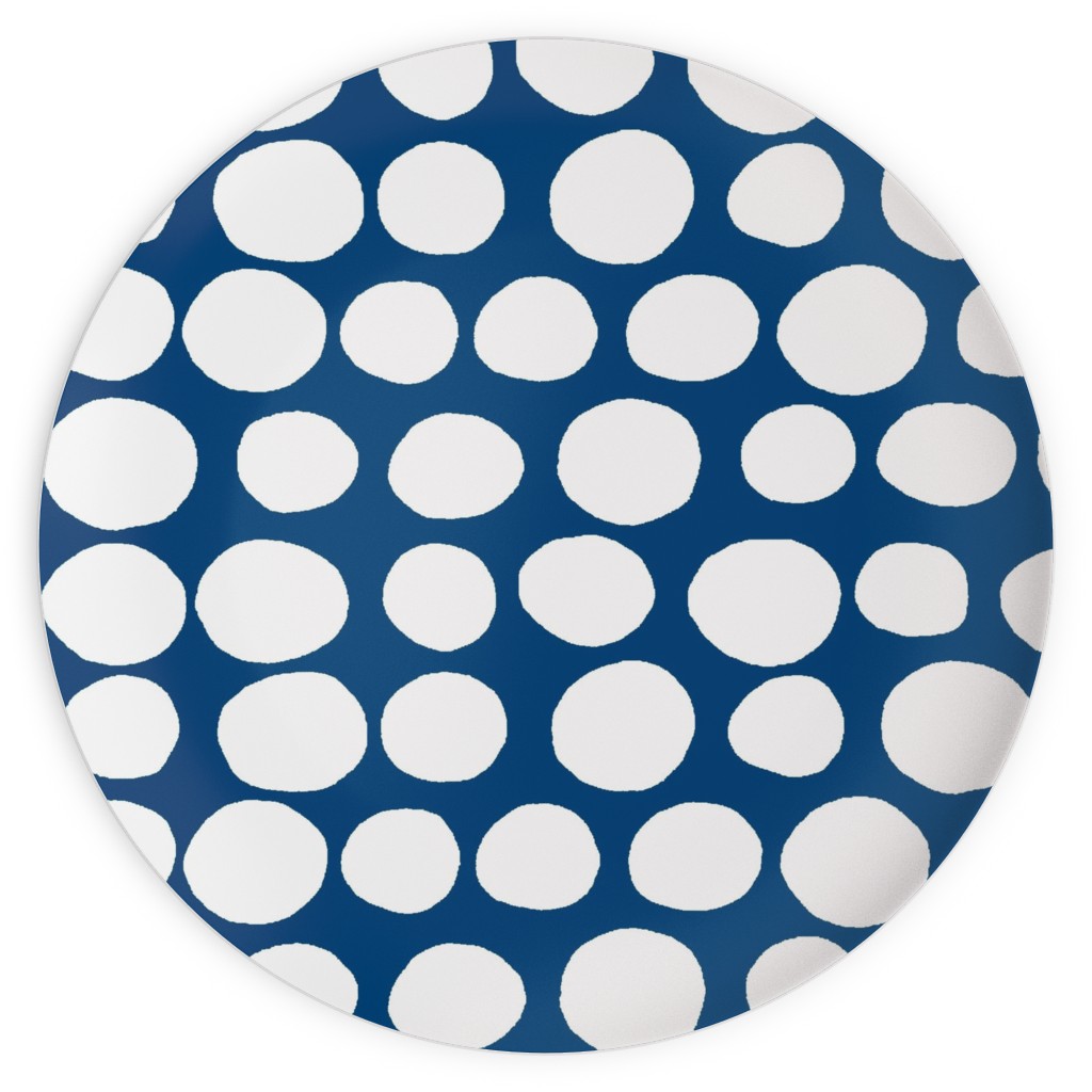 Jumbo Peas - Deep Blue and White Plates, 10x10, Blue