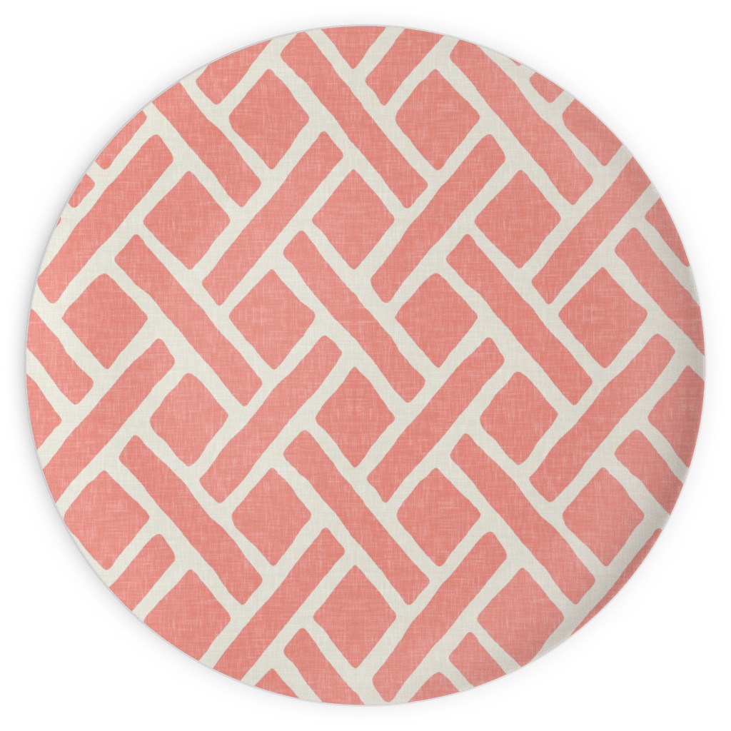 Lattice - Light Coral Plates, 10x10, Pink, Bright Pink