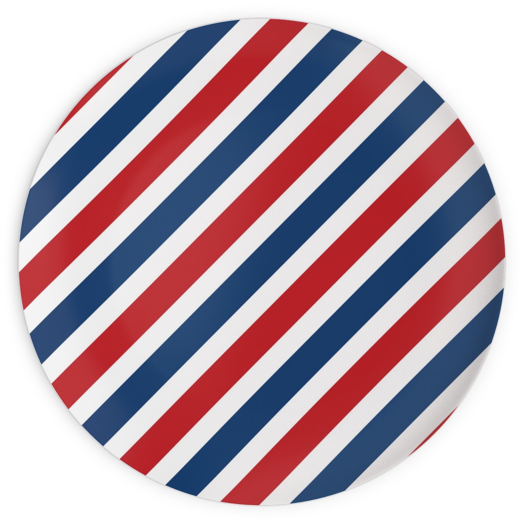 American Stripes Diagonal - Multi Plates, 10x10, Multicolor