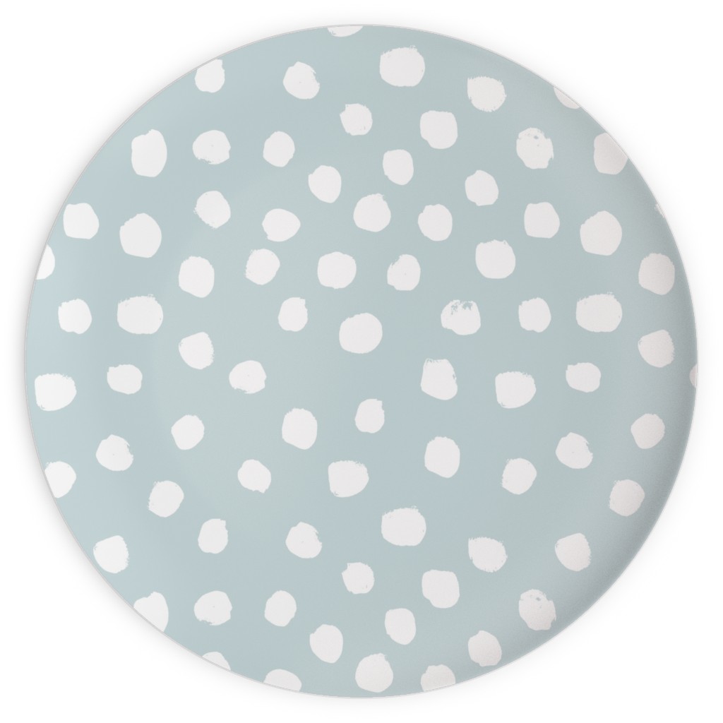 Soft Painted Dots Plates, 10x10, Blue