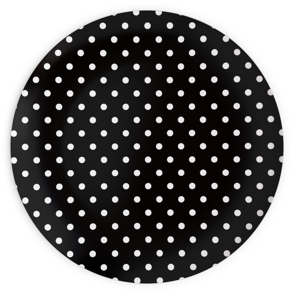Dotty - White on Black Plates, 10x10, Black
