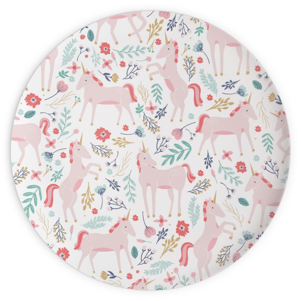 Unicorn Fields Plates, 10x10, Pink