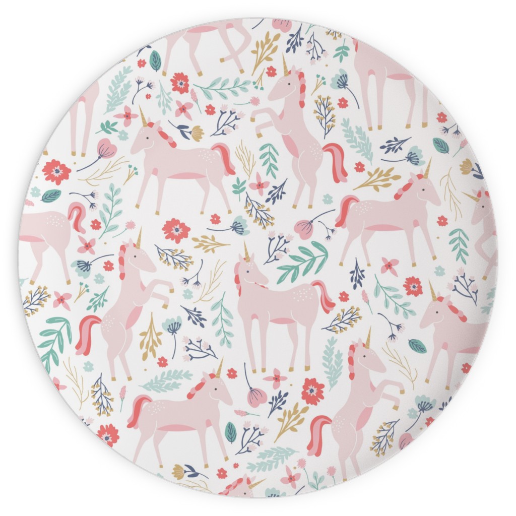 Unicorn Fields Plates, 10x10, Pink, Pearl