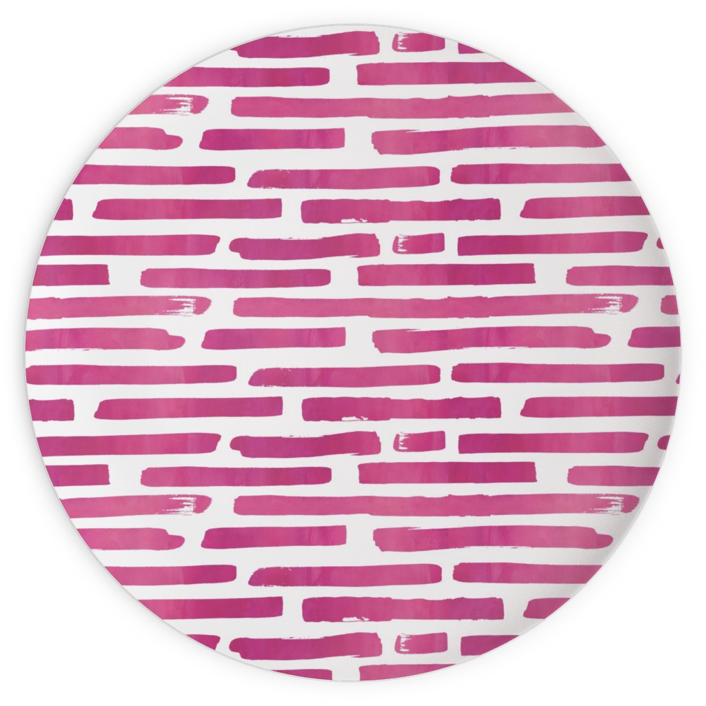 Watercolor Stripes - Berry Plates, 10x10, Purple