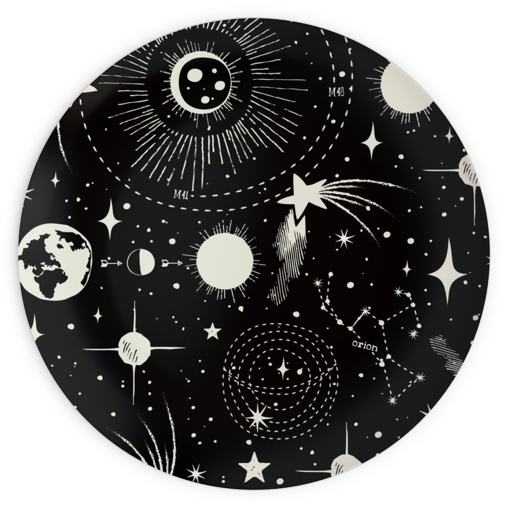 Solar System Plates, 10x10, Black
