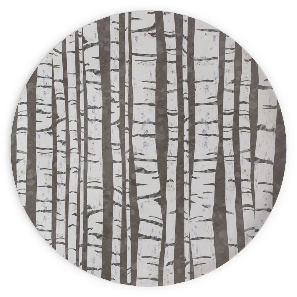 Birch Forest - Gray Plates, 10x10, Gray, Gray