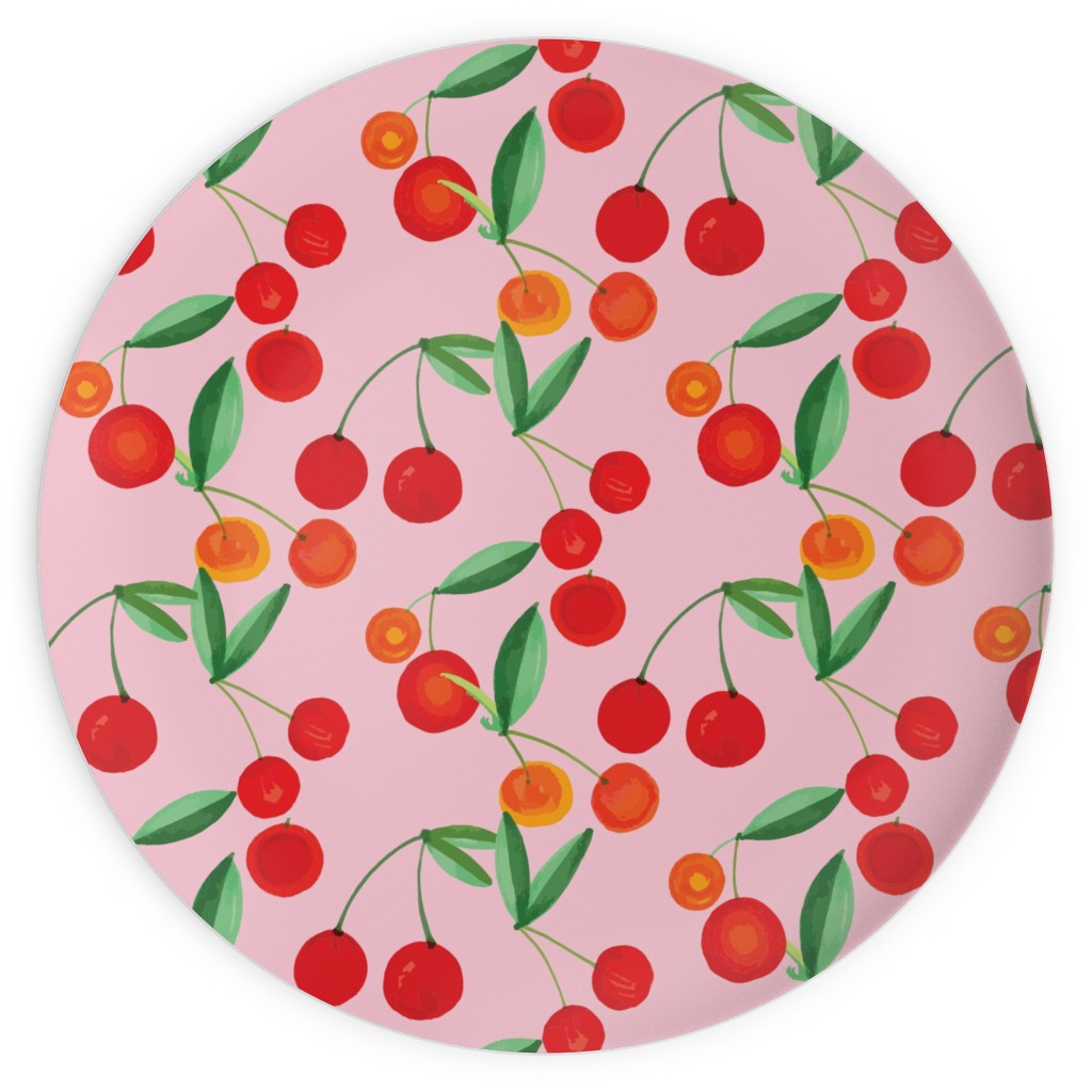 Cherry Farm Plates, 10x10, Pink