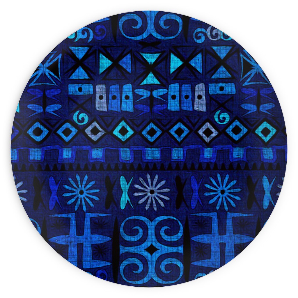 Indigo - Geometric Plates, 10x10, Blue