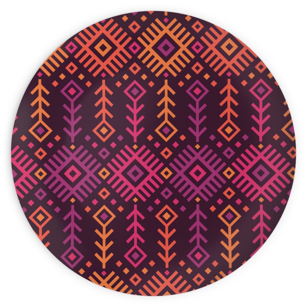 Kilim Sunset - Warm Plates, 10x10, Multicolor