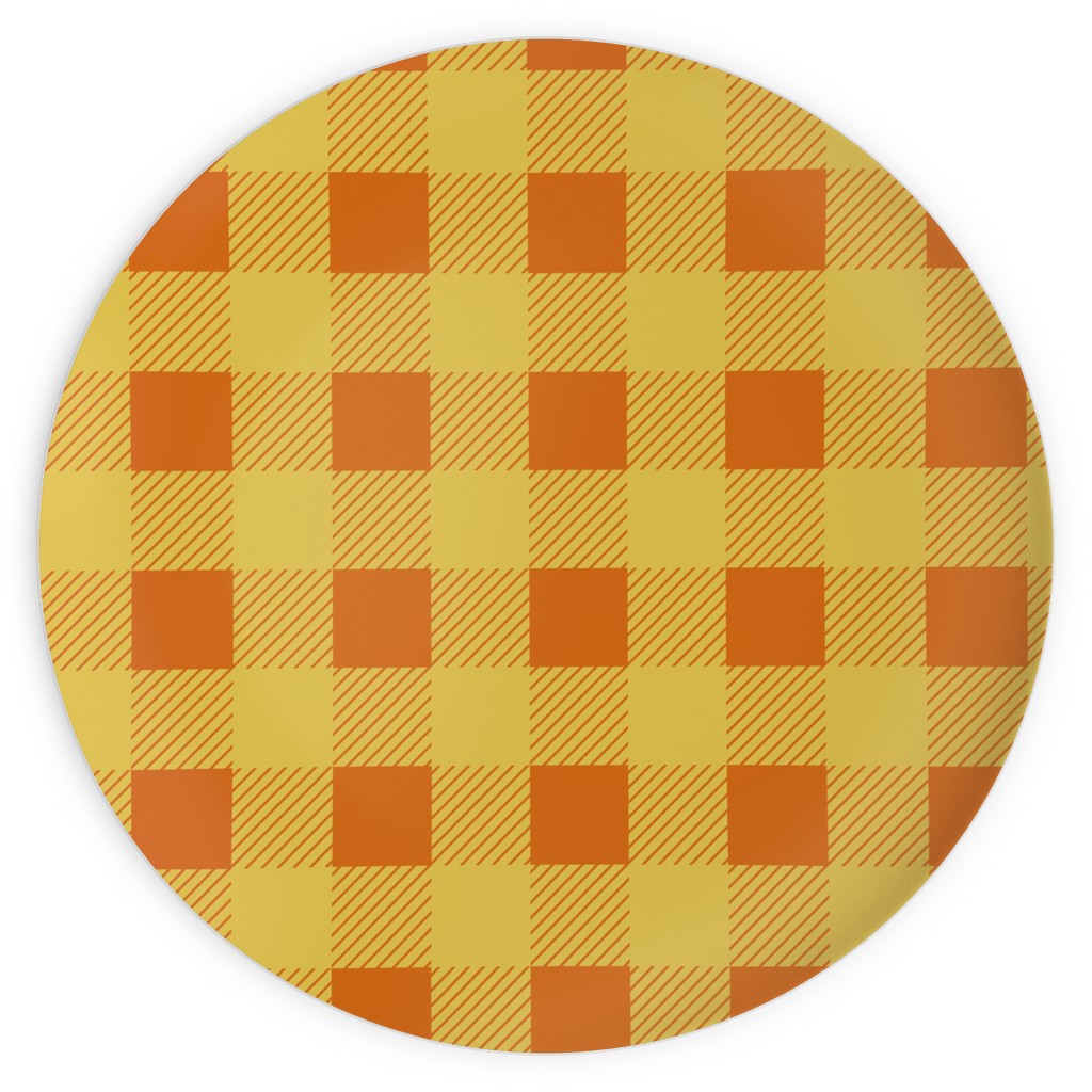 Buffalo Checked Plaid Plates, 10x10, Yellow