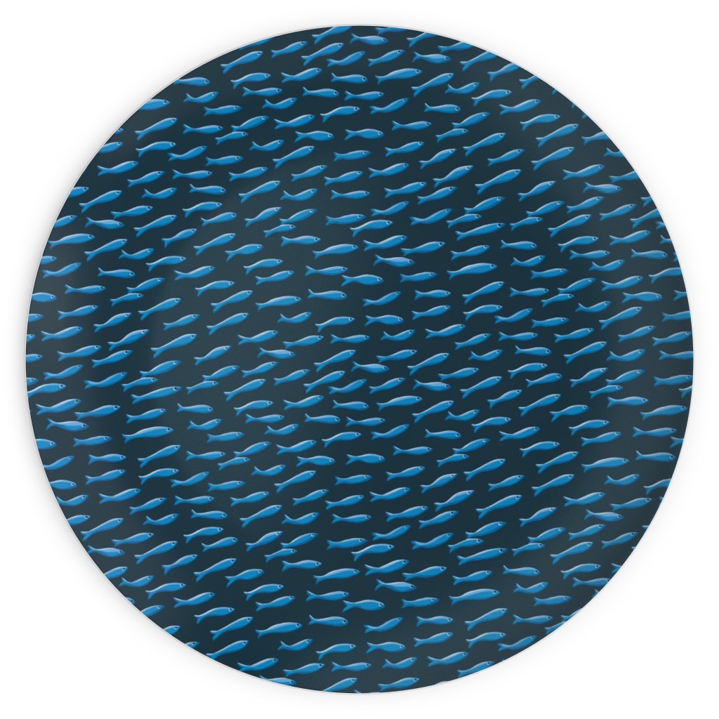 Blues and Shoal Plates, 10x10, Blue