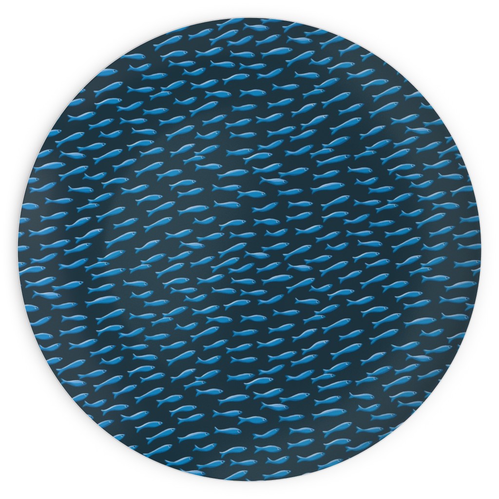 Blues and Shoal Plates, 10x10, Blue