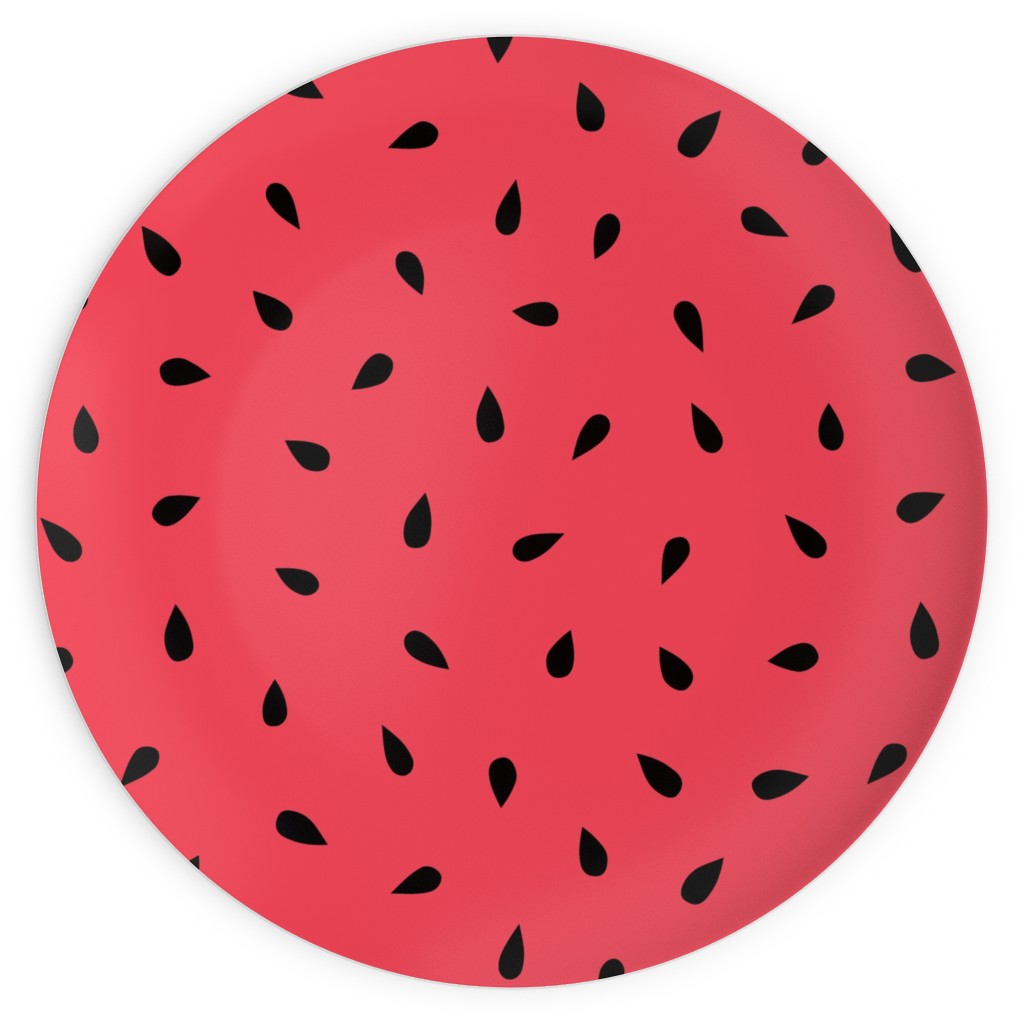 Watermelon Fruit Seeds Plates, 10x10, Red