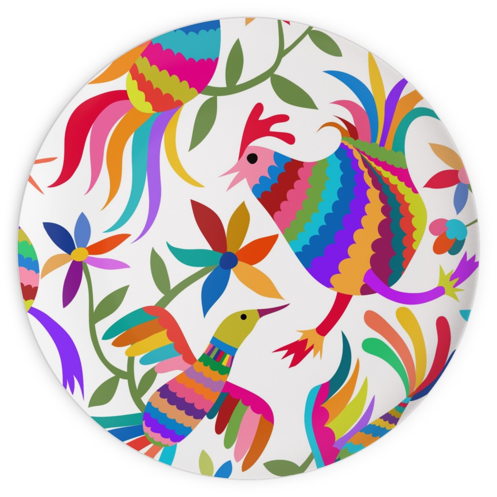 Flying Otomi Birds Ole! Plates, 10x10, Multicolor