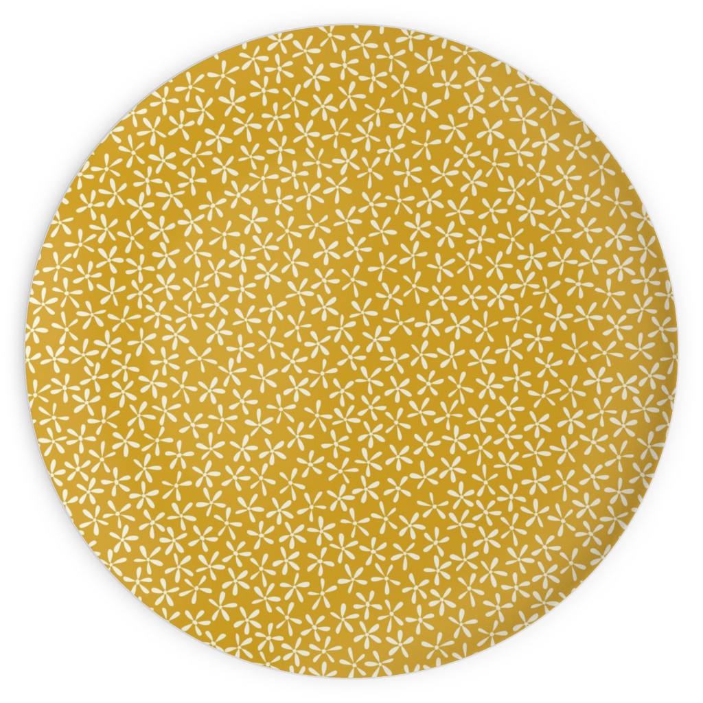 Hellow Spring - Mustard Yellow Plates, 10x10, Yellow