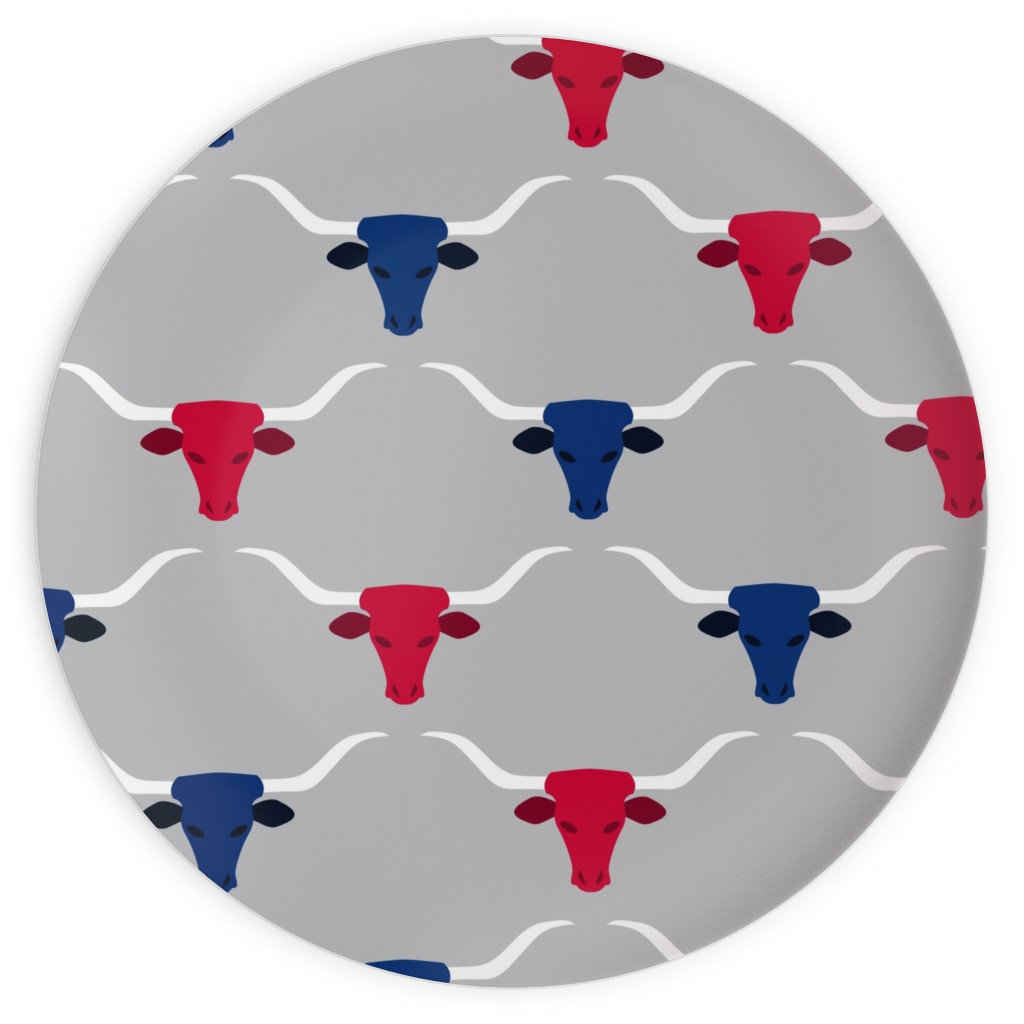 Longhorns - Silver Plates, 10x10, Multicolor