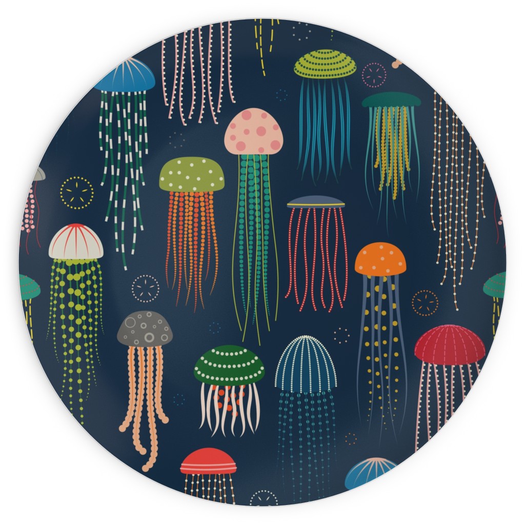 Just Jellies - Jellyfish Plates, 10x10, Blue
