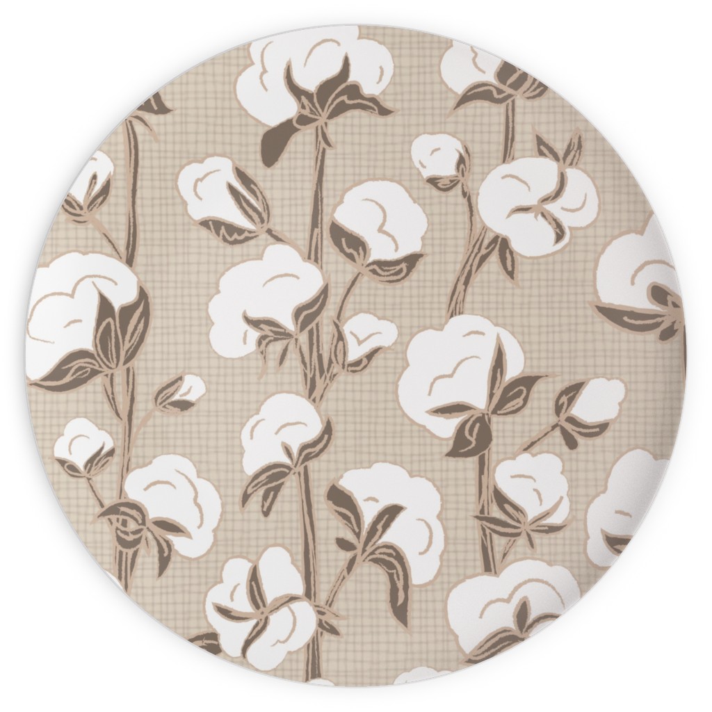 Cotton Stalk Stripe - Brown Plates, 10x10, Beige