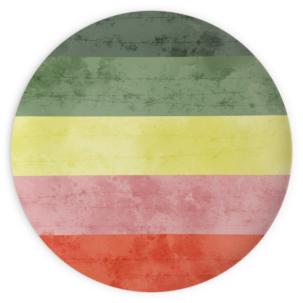70s Beachy Stripes - Multi Plates, 10x10, Multicolor