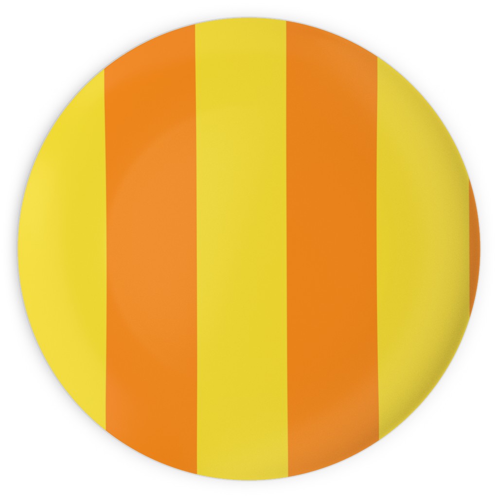 Vertical Stripes Plates, 10x10, Orange