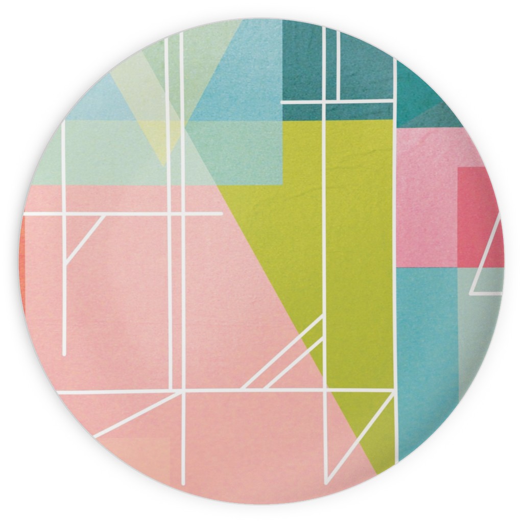 Midcentury Abstract Plates, 10x10, Multicolor