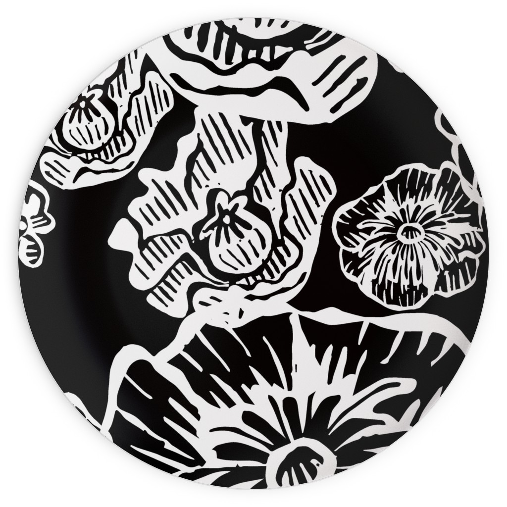 Poppy Arty Plates, 10x10, Black