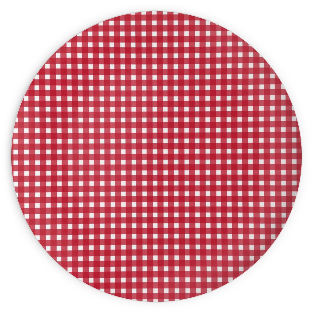Classic Gingham - Red Plates, 10x10, Red