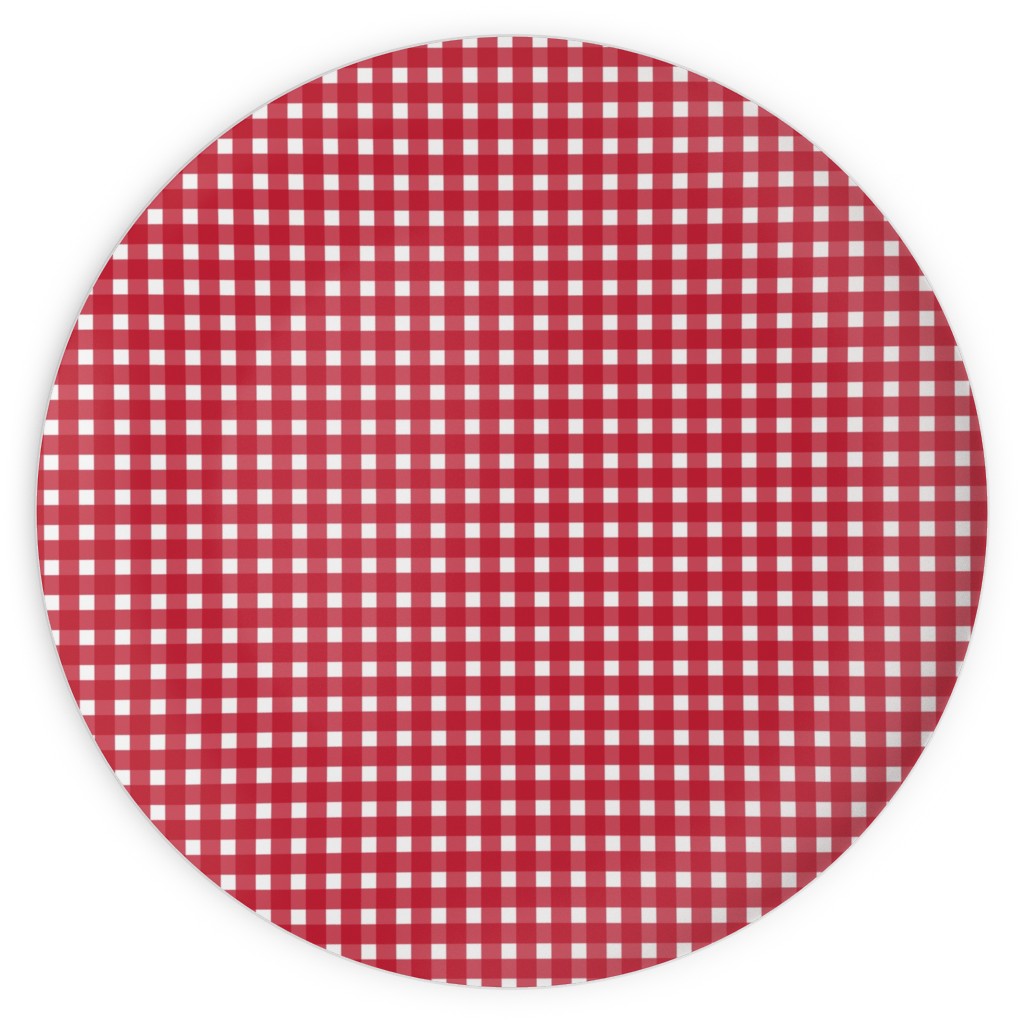 Classic Gingham - Red Plates, 10x10, Red