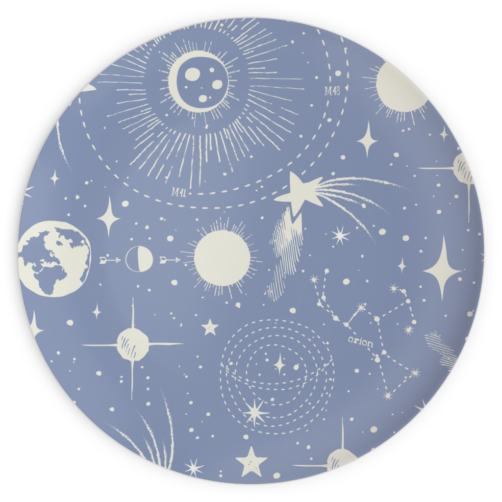 Solar System Plates, 10x10, Blue