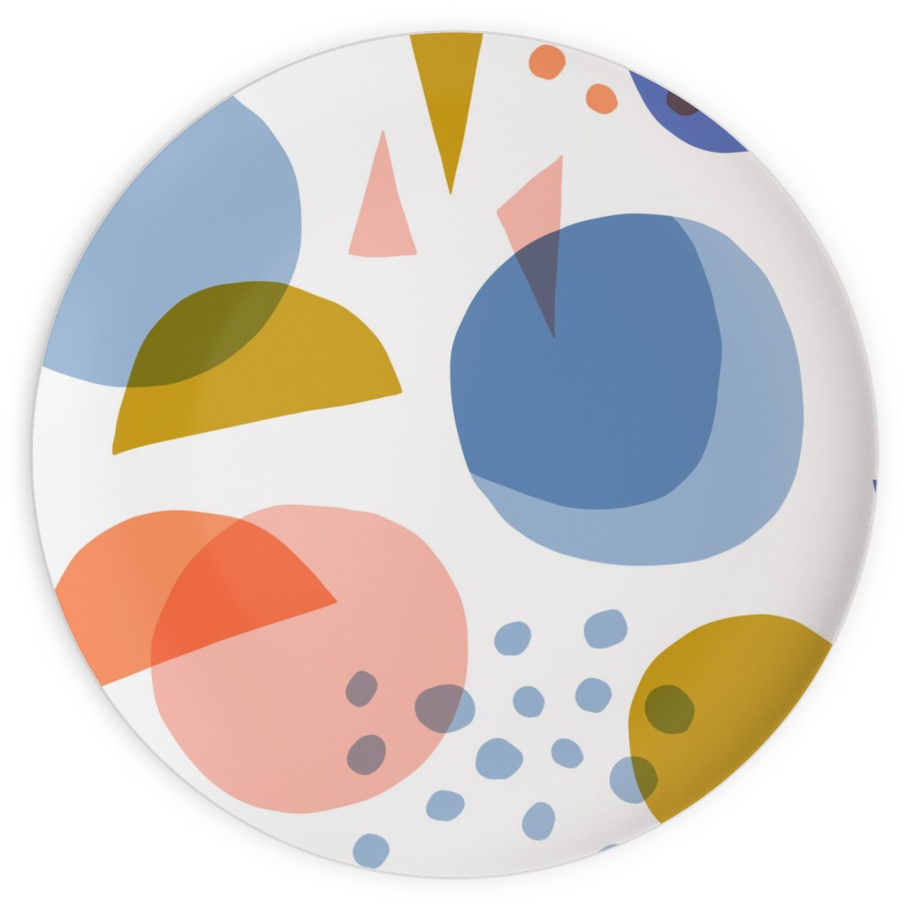 Abstract Circles and Triangles - Multi Plates, 10x10, Multicolor