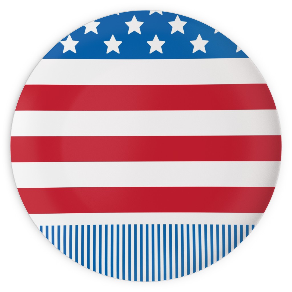 American Flag - Red, White and Royal Blue Plates, 10x10, Blue