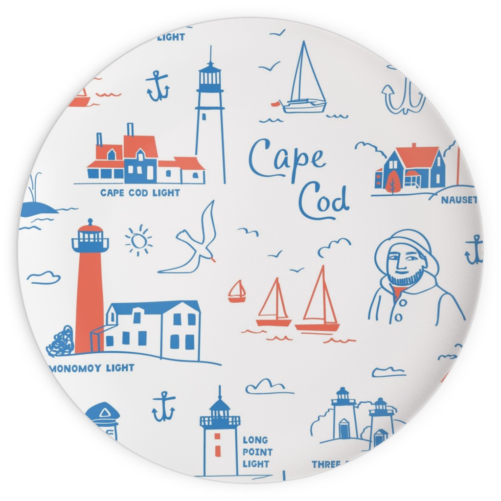 Cape Cod- Blue Plates, 10x10, Blue