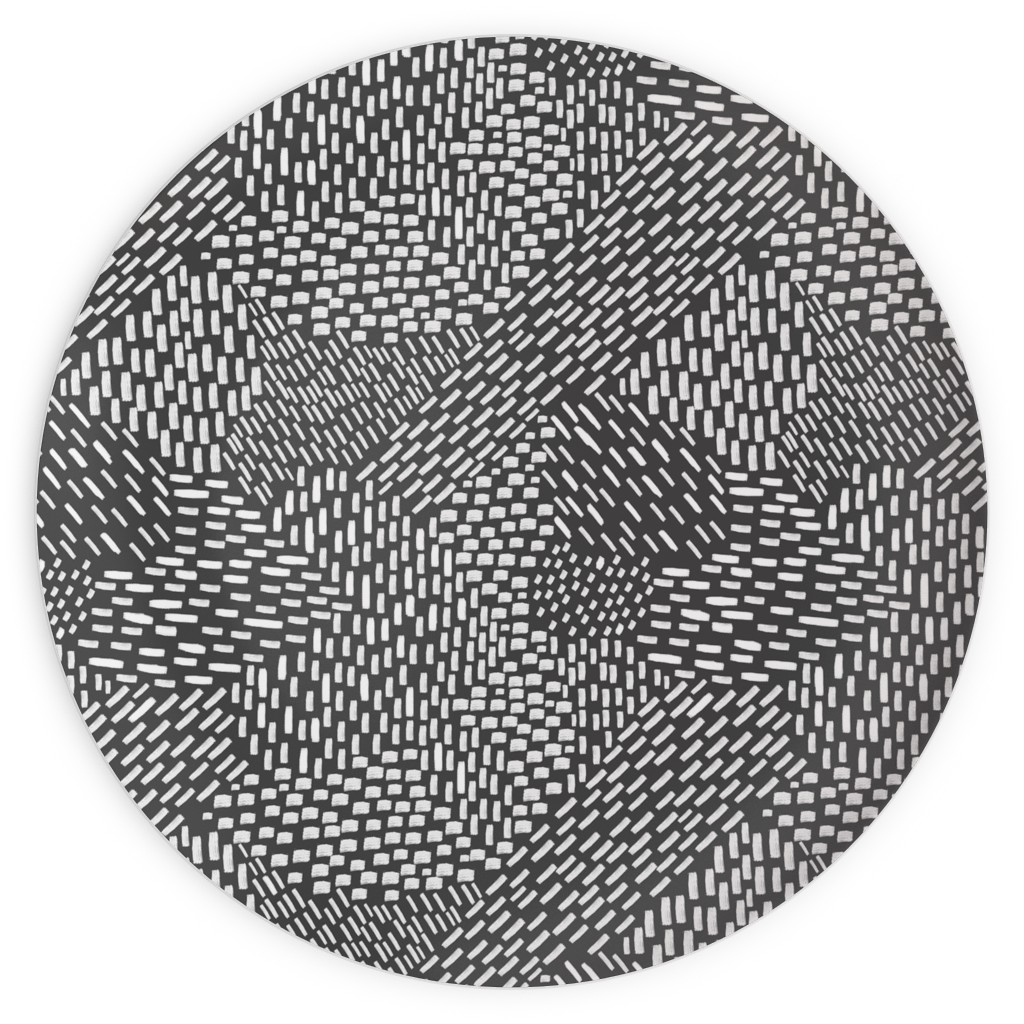 Abstract Brushstrokes Plates, 10x10, Black