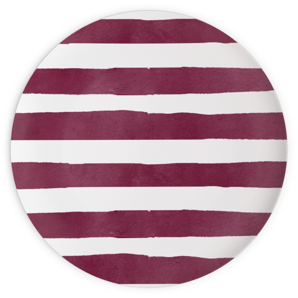 Stripe - Maroon Plates, 10x10, Red