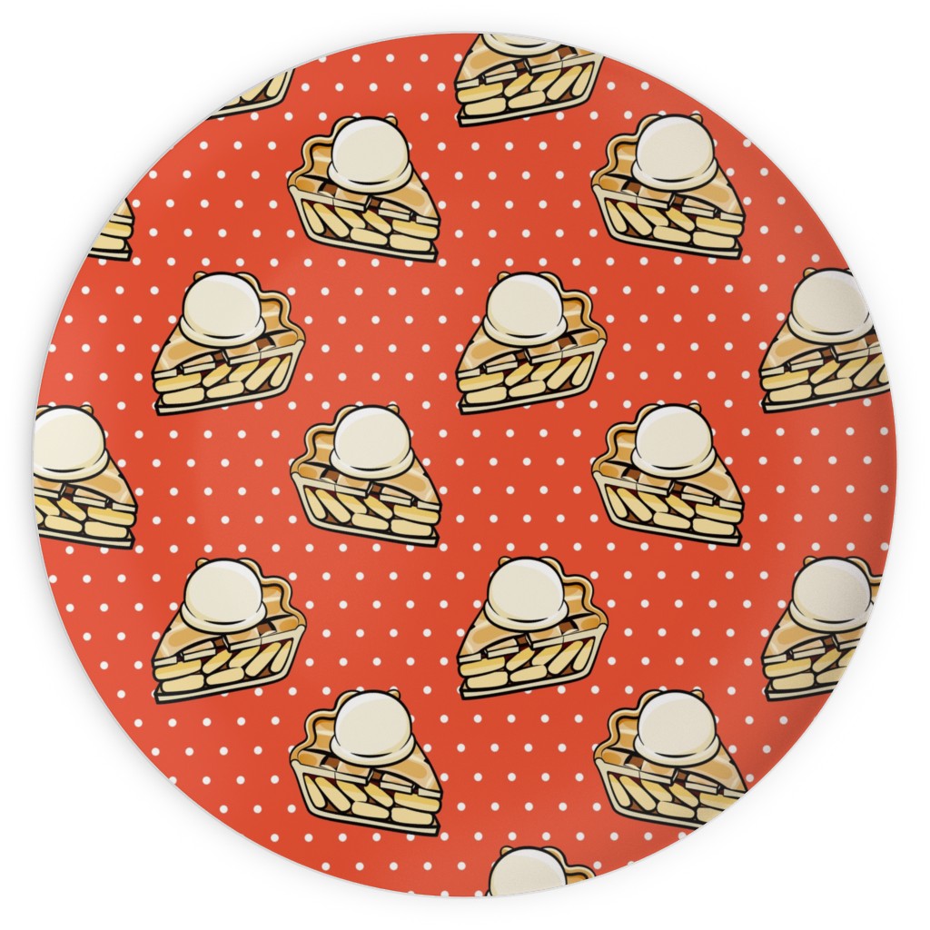 Apple Pie  La Mode - Orange Plates, 10x10, Orange, Orange