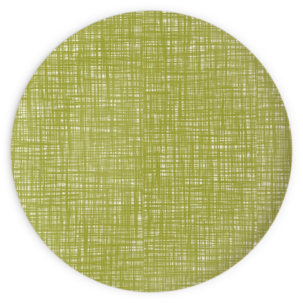 Linen Hatch Texture - Green Plates, 10x10, Green, Classic Green