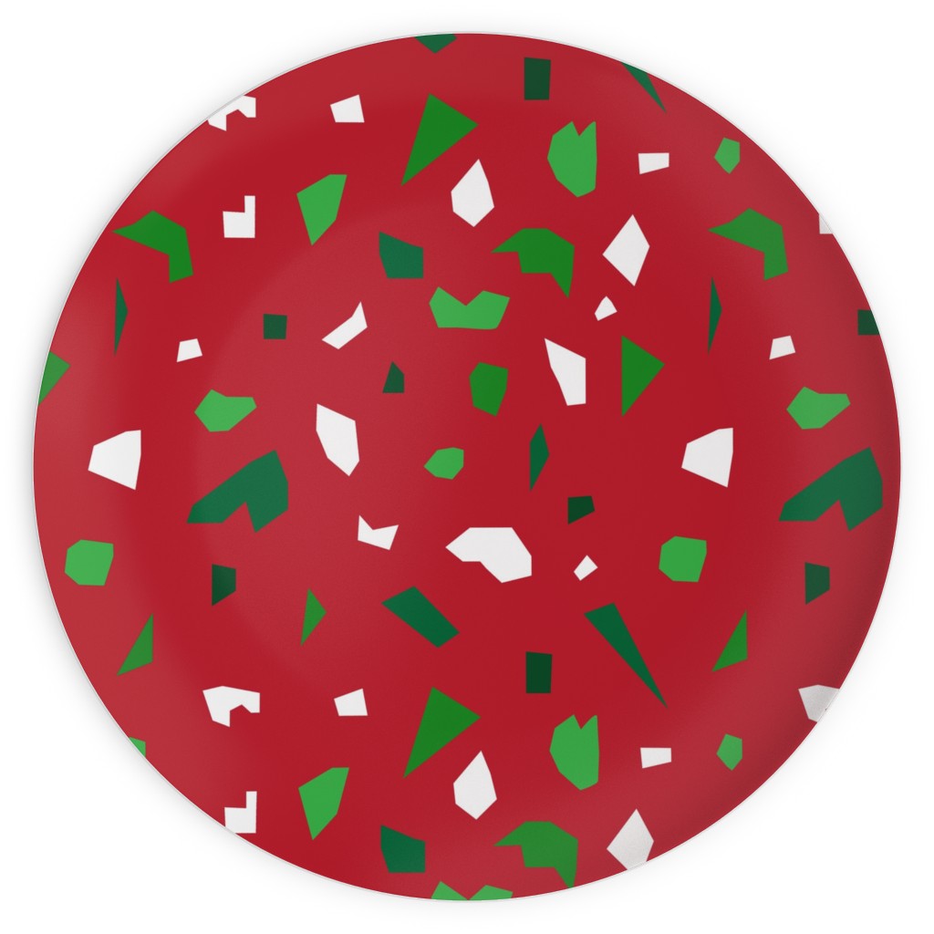 Christmas Terrazzo Plates, 10x10, Red