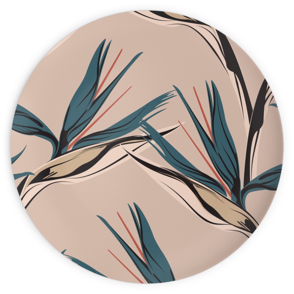 Bird of Paradise Plates, 10x10, Pink, Pearl