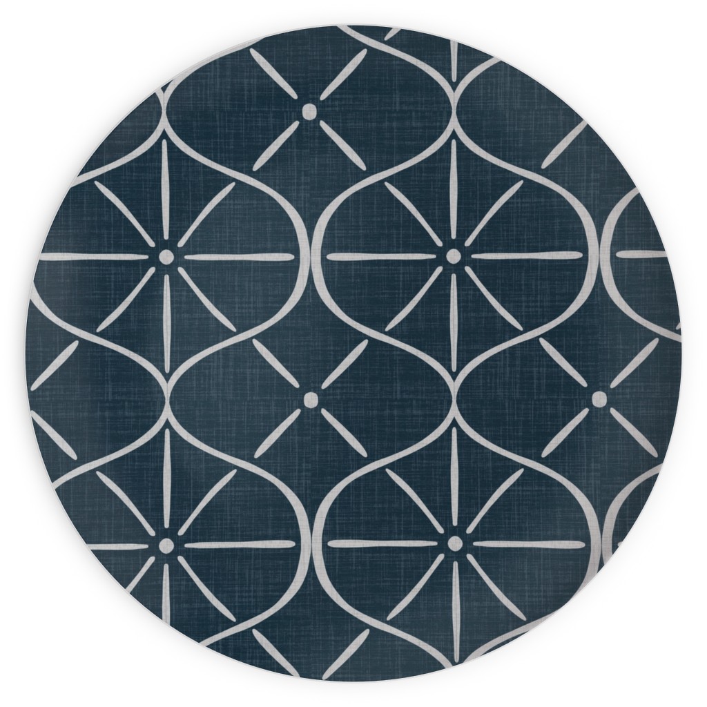 Ovalesque - Blue Plates, 10x10, Blue, True Blue