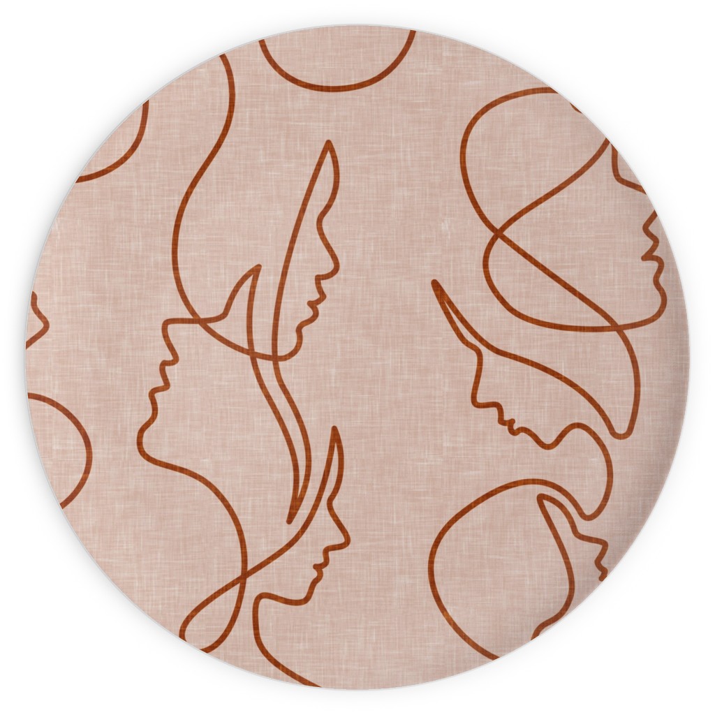 Aria - Flowing Faces - Blush and Brick Plates, 10x10, Pink
