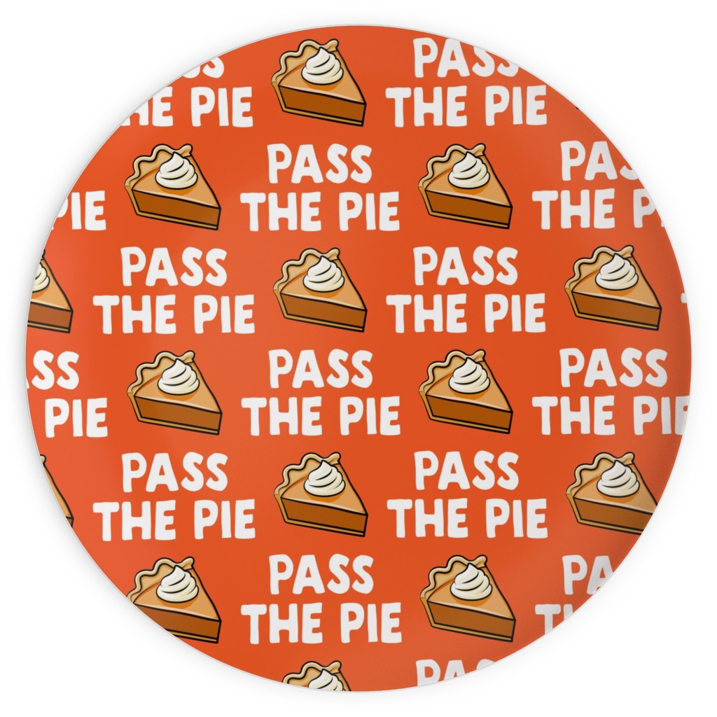 Pass the Pie - Orange Plates, 10x10, Orange