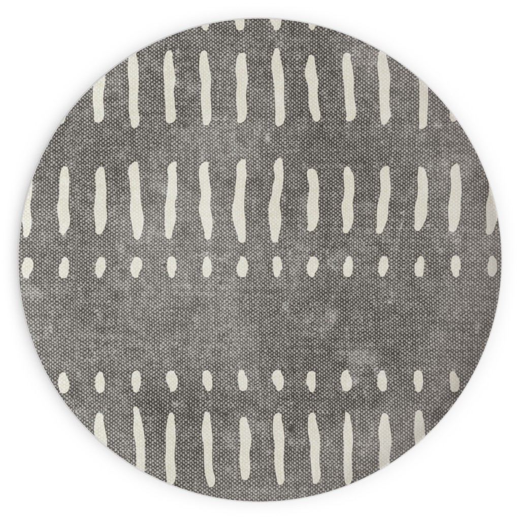 Dash Dot Stripes Plates, 10x10, Gray, Warm Gray
