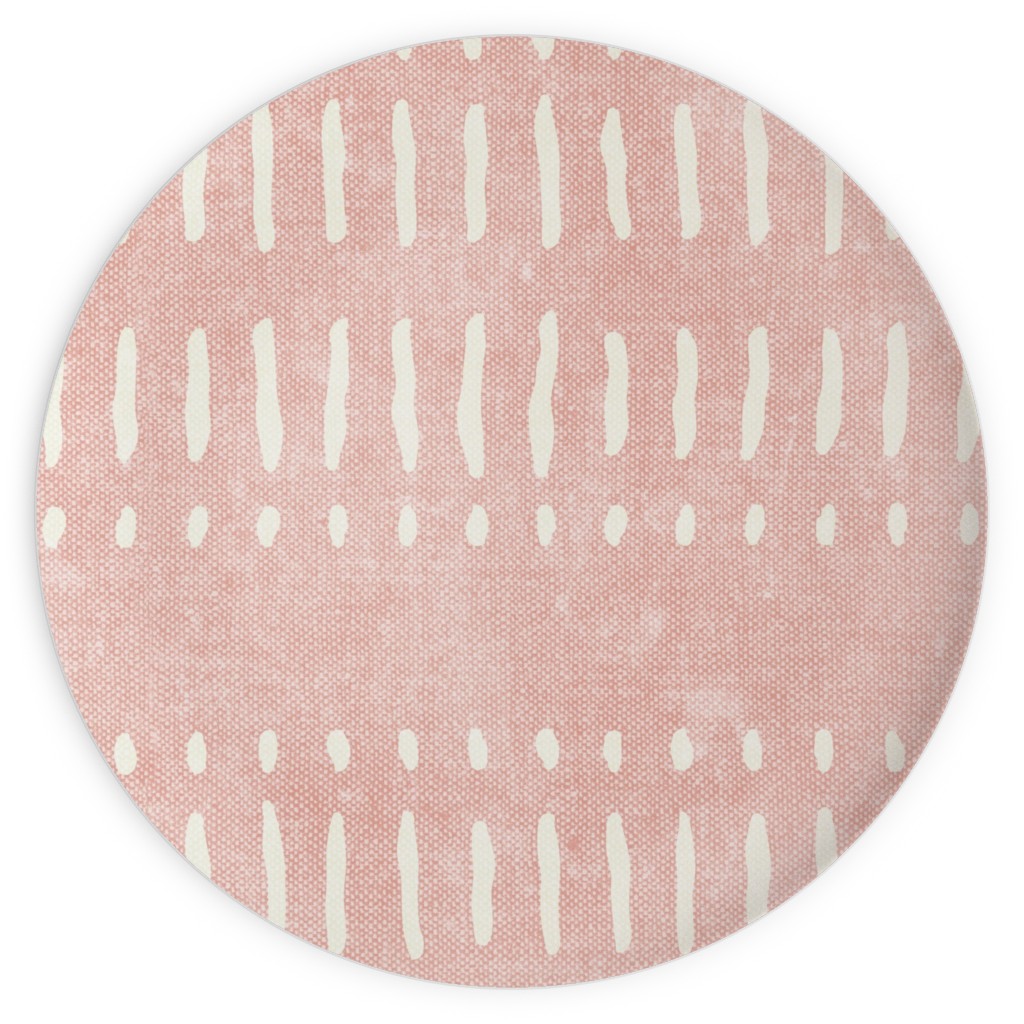 Dash Dot Stripes Plates, 10x10, Pink