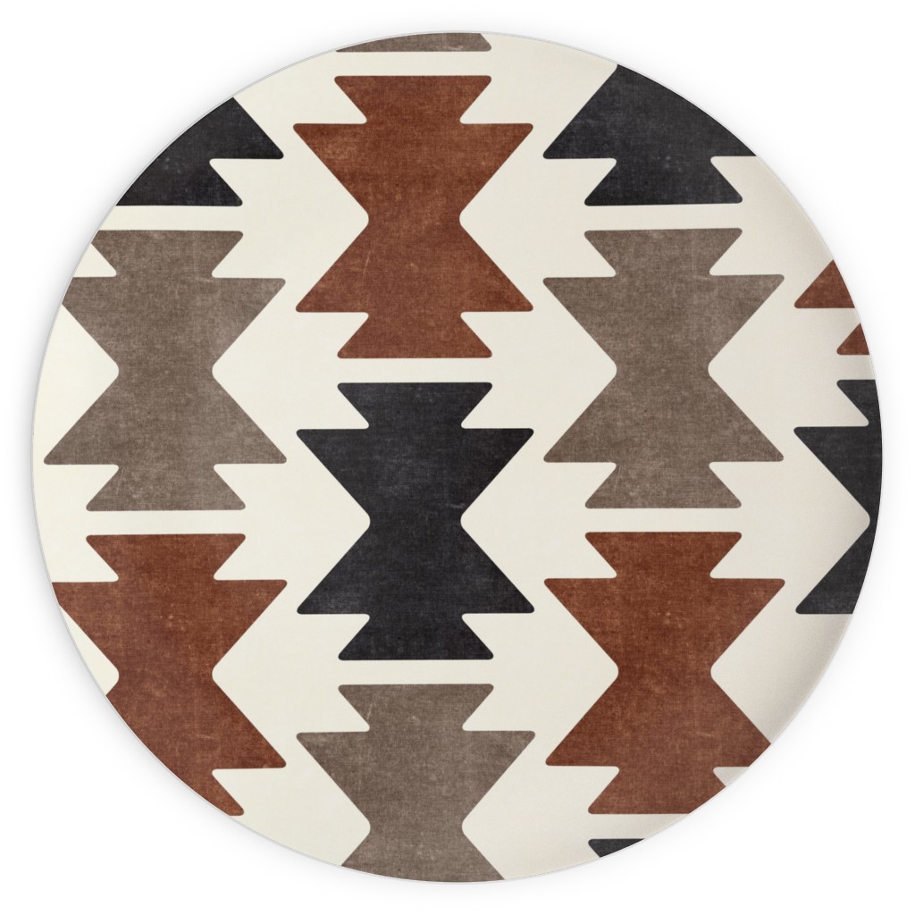 Bohemian Aztec Plates, 10x10, Brown