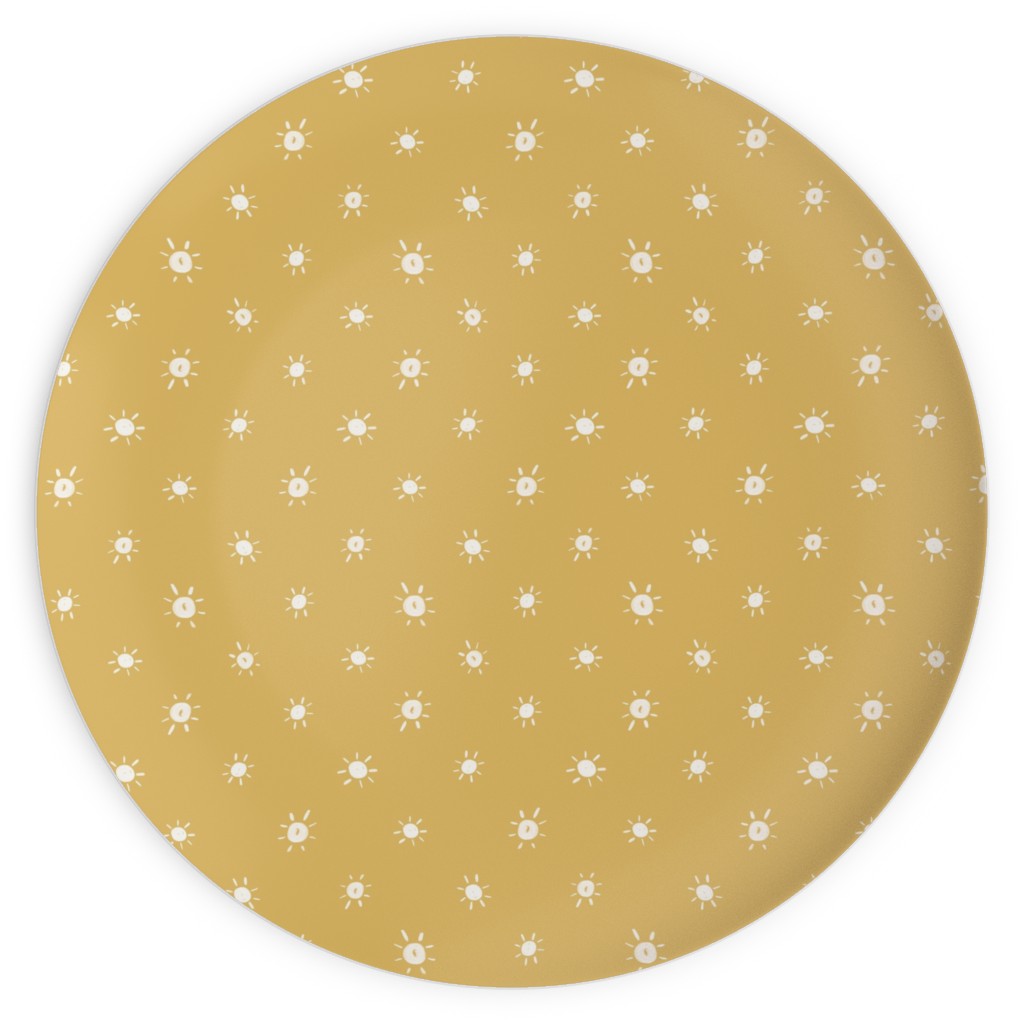 Dotted Suns - Yellow Plates, 10x10, Yellow
