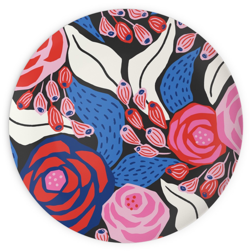 Papercut Roses Plates, 10x10, Multicolor