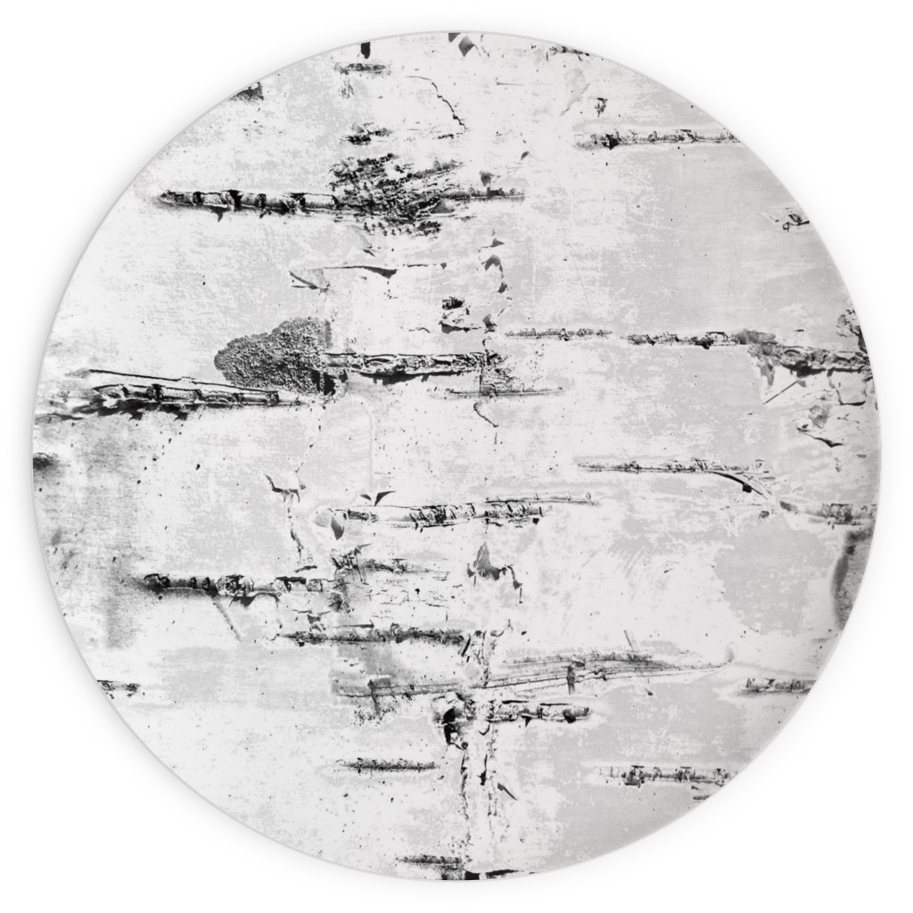 Birch Bark - White, Gray Plates, 10x10, Gray, Gray