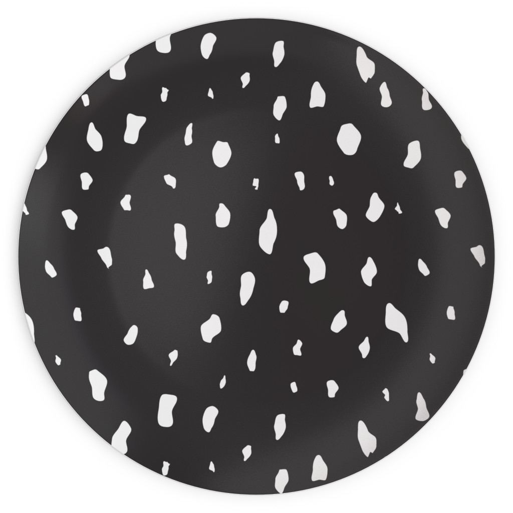 Chipped - Black and White Plates, 10x10, Black